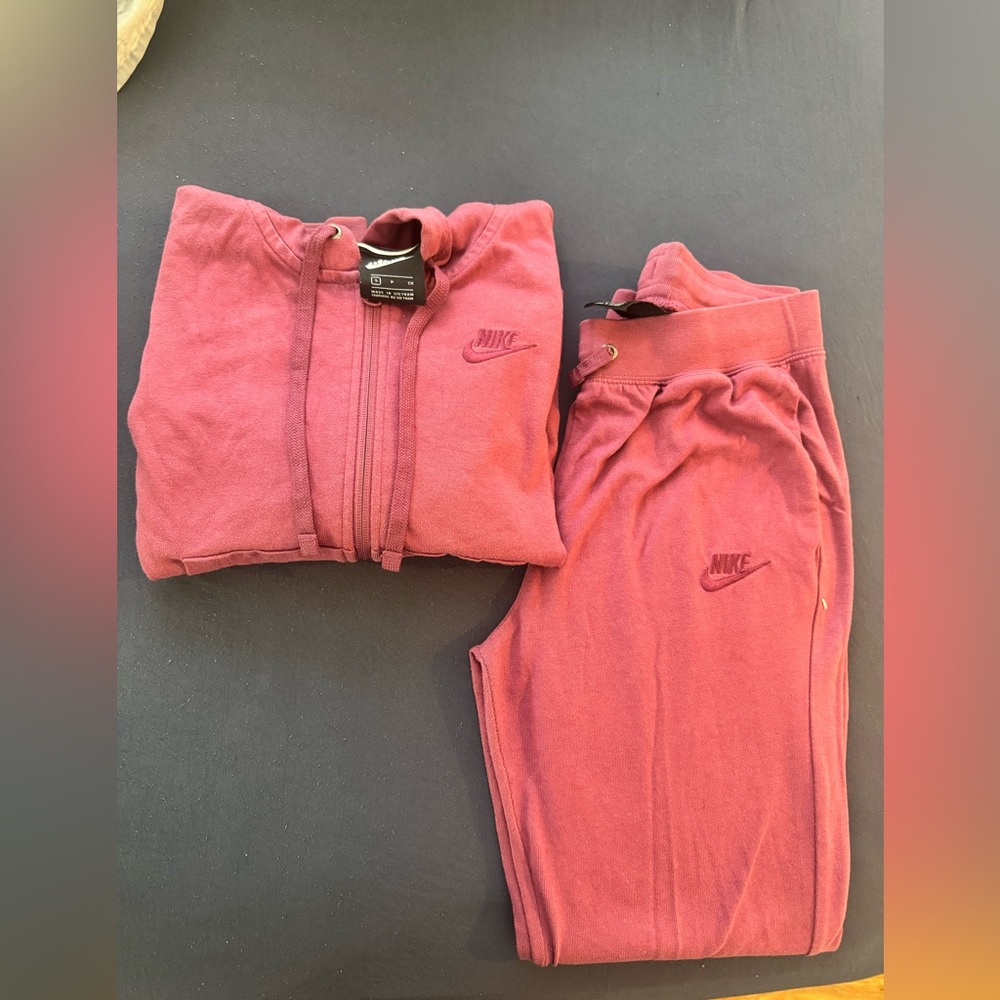 Nike Burgundy Hoodie and Jogger Set